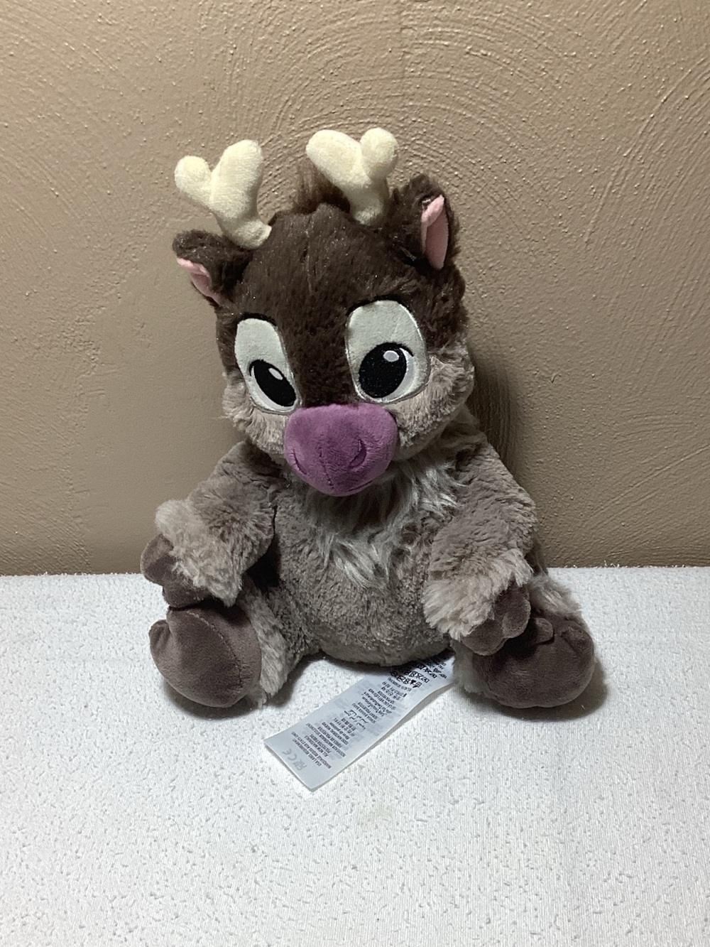 Disney Sven Brown and Cream Reindeer Plush with Purple Nose